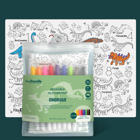 Hey doodle reusable dinosaur coloring mat