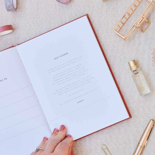 Front page inside the 2025 weekly planner