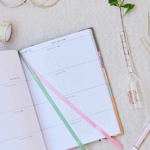 Inside of the weekly planner weekly spread