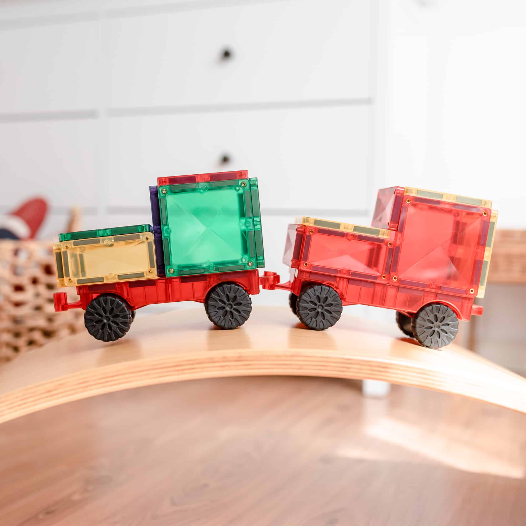 Train built from connetix 24 pc motion pack