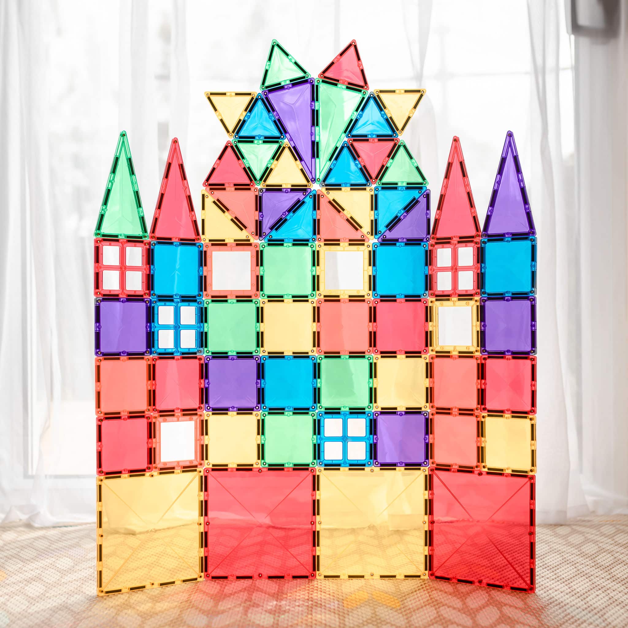 Connetix 62 pc starter pack built into a window display