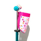 Side of the beep confetti bike basket on a scooter