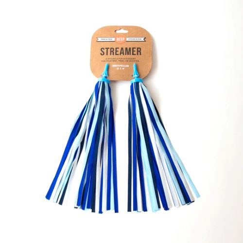 Beep blue bike streamers