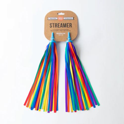 Beep rainbow streamer for a bike or scooter