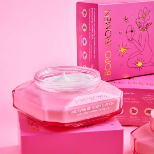 Bejewelled bdy butter open jar