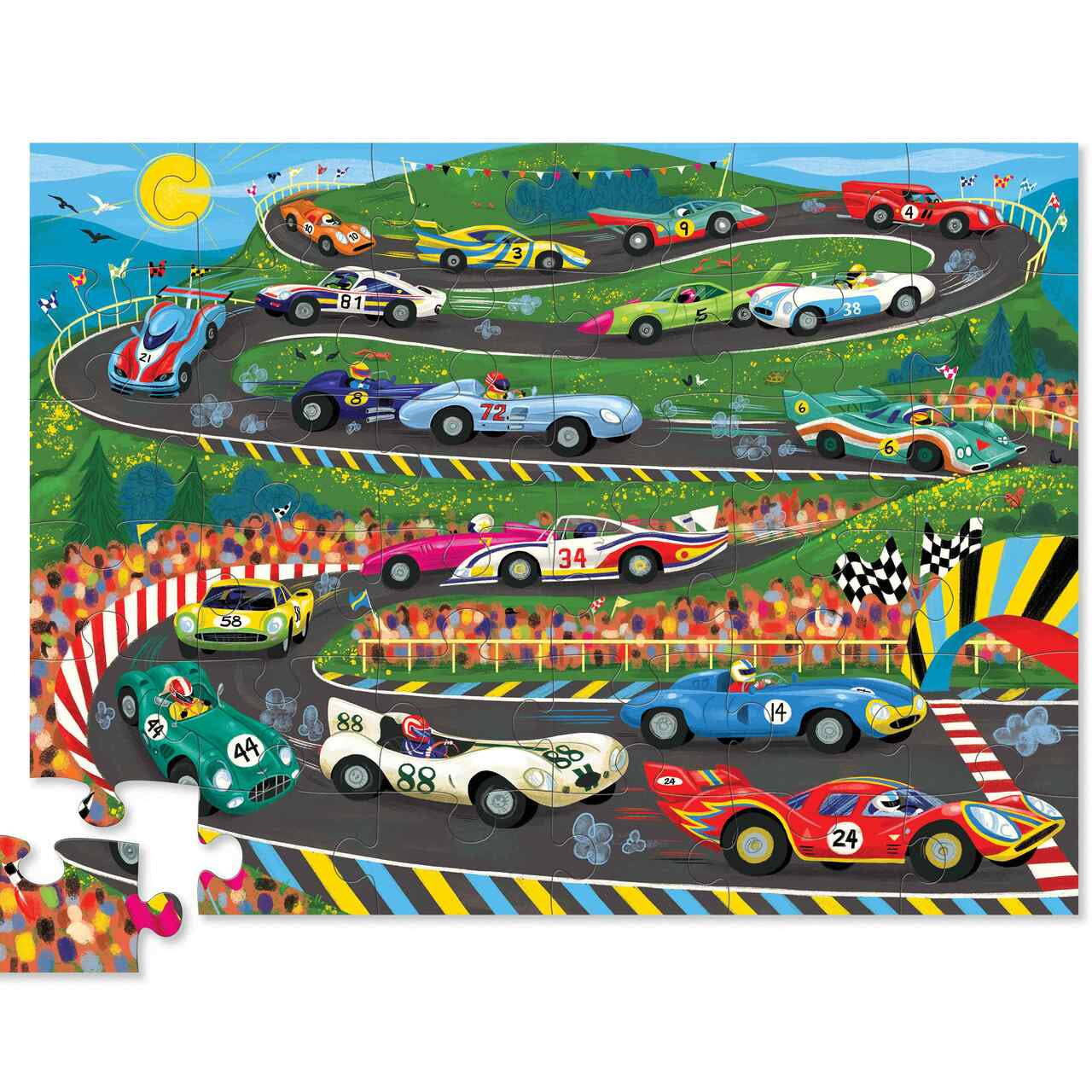 Classic Style floor puzzle 36 piece in a racing car design