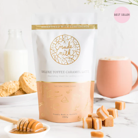 deluxe toffee and caramel latte breastfeeding mix
