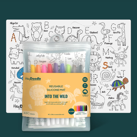 hey doodle silicone wild animals drawing mat