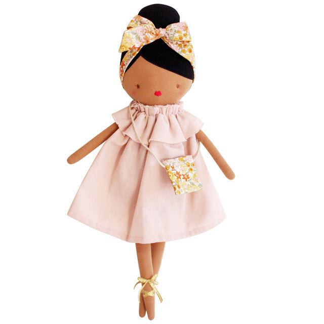 piper doll 43cm pale pink dress floral headband alimrose