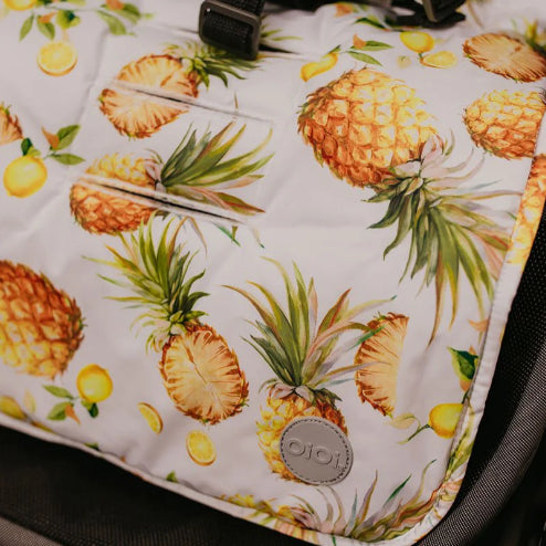 Close up of pram seat liner pineapple