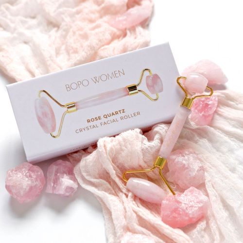 rose quartz crystal facial roller