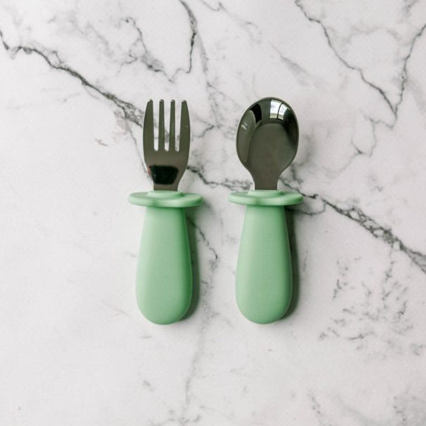 Toddler Silvies cutlery set mint crisp