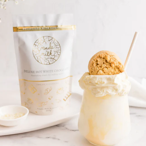 Made to milk deluxe lactation hot white choc mix