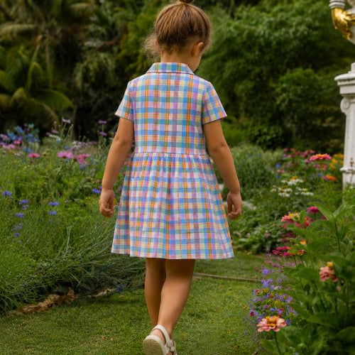 girl walking in dress
