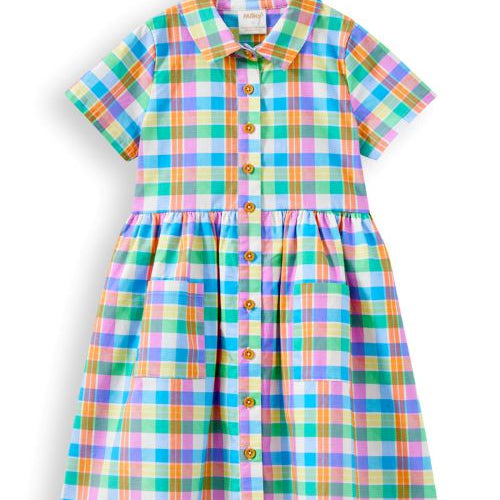 Front of the carnival check dress