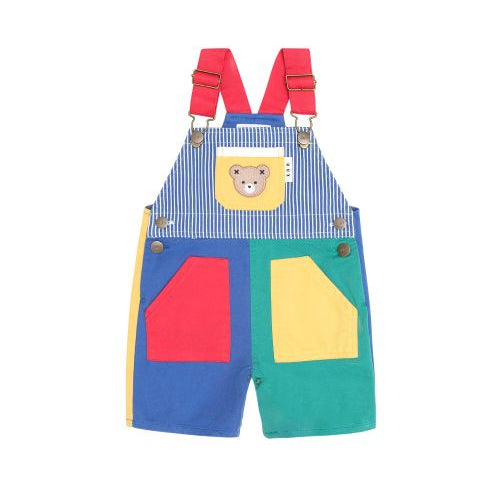 front of the colour block overalls