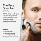 Tooletries face scrubber being used. 100% silicone