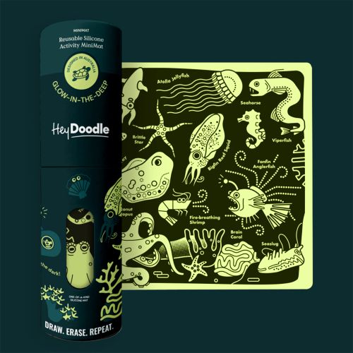 hey doodle reusable glow in the dark sea creatures drawing pad