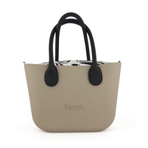 petite stone black handle bamboo inner fenn bag