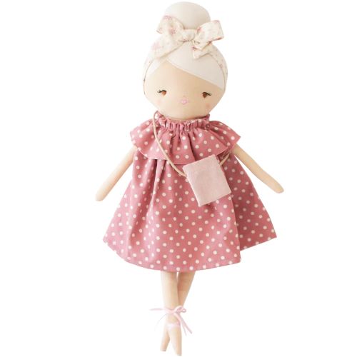 piper doll pink spot dress pale pink headband 43cm alimrose