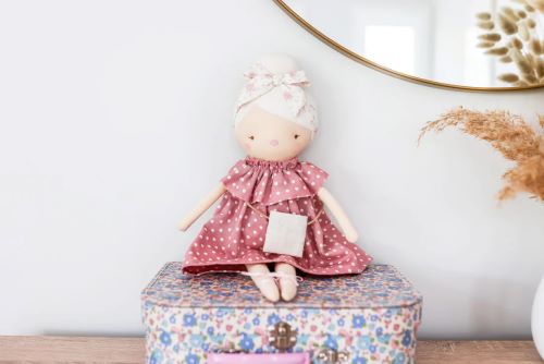 piper doll pink spot dress pale pink headband 43cm alimrose