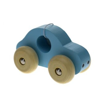 Simple wooden toy car blue