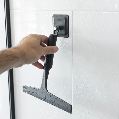 Shower squeegee on hook
