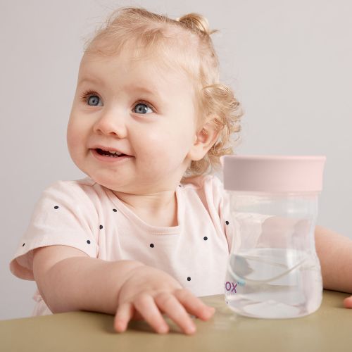 baby using b.box training cup blush