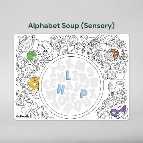 Hey Doodle Alphabet Soup sensory mat