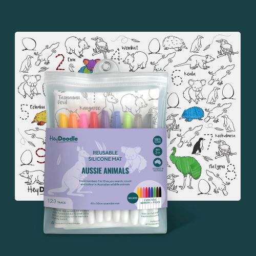 Hey Doodle Reusable Silicone mat aussie animals