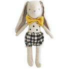 baby boy bunny check pants mustard bowtie