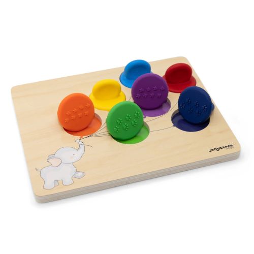 Balloon colour sorter puzzle with animal prints on the bottom of the colours