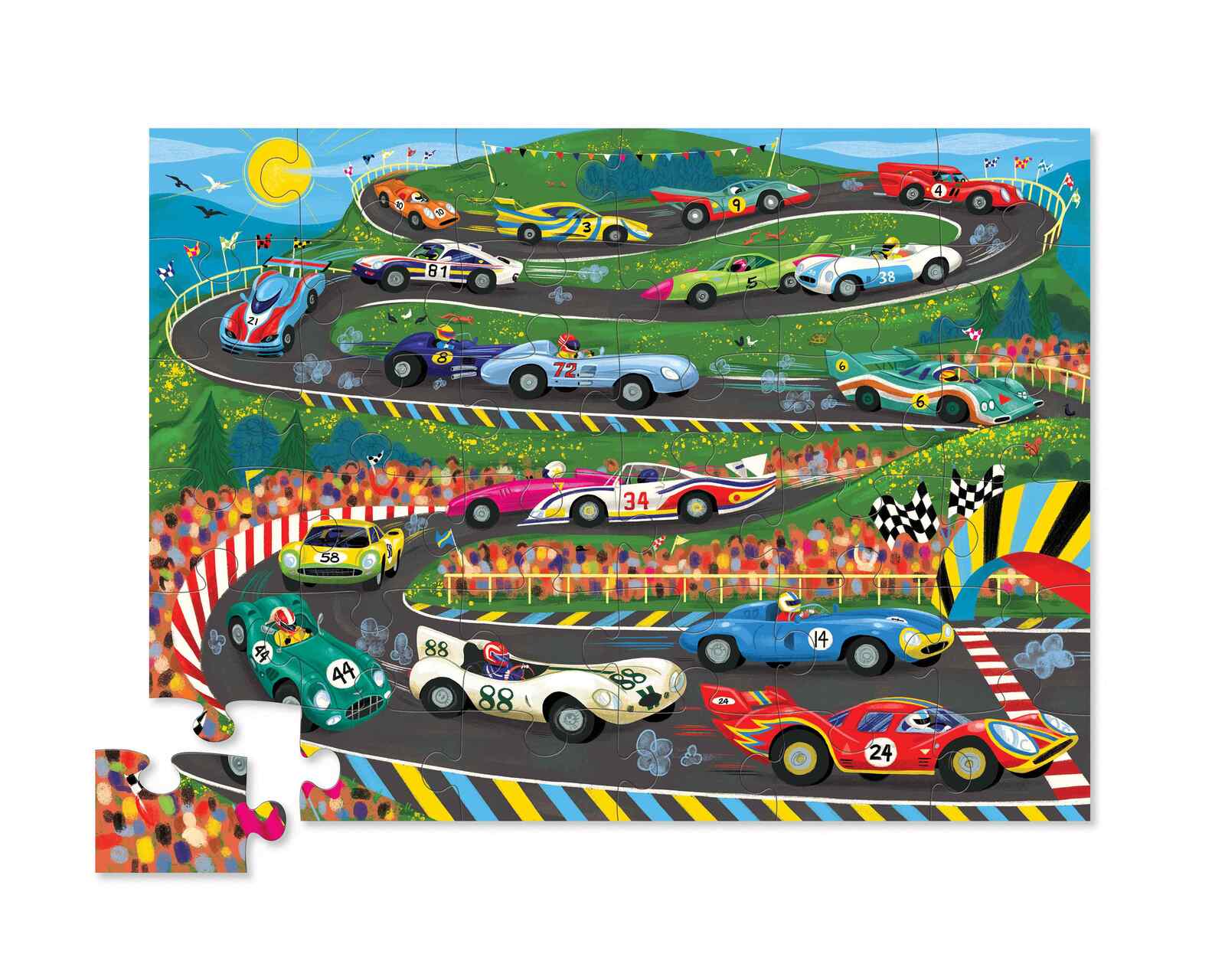 Classic Style floor puzzle 36 piece in a racing car design