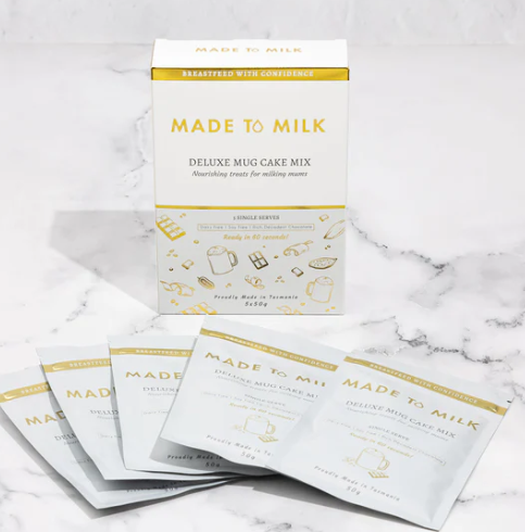 Made to milk deluxe lactation mug cake mix sachets