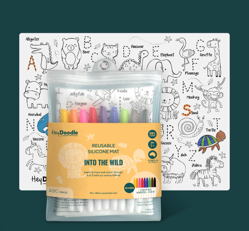 hey doodle silicone wild animals drawing mat