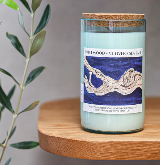 Driftwood & Vetiver & sea salt unwined candle