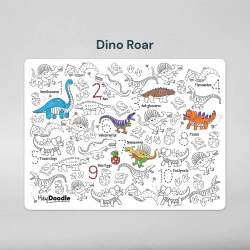 hey doodle dino roar reuseable silicone mat