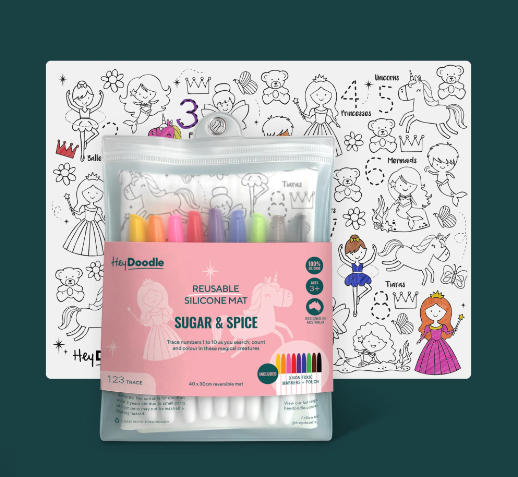 hey doodle reusable princess coloring mat