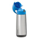 Open blue slate insulated drink bottle