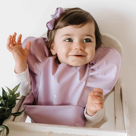 Toddler Lavender frill snuggle bib