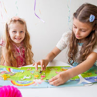 Girls playing with the magna carry unicorn kingdom