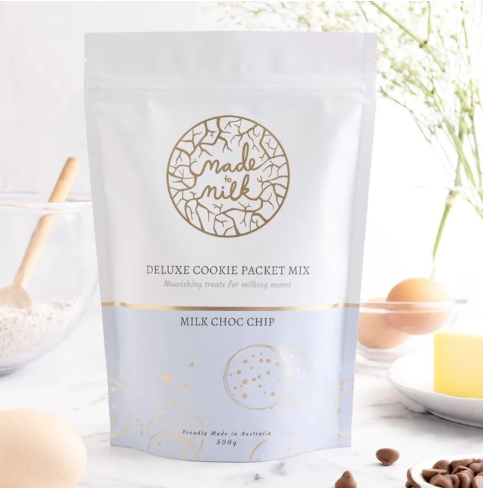 Made to milk deluxe lactation cookie packet mix in milk choc chip