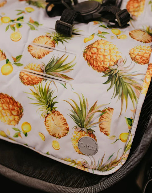 Close up of pram seat liner pineapple