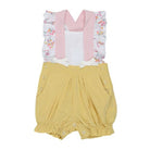 summer fresh frilly sleeved girls overalls