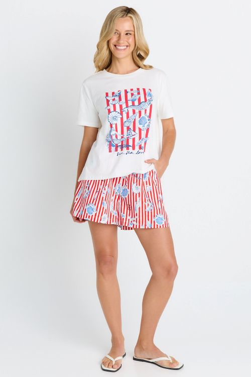 model wearing the amalfi shorts 