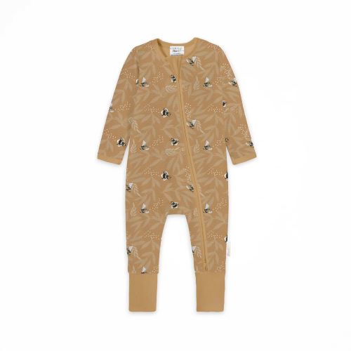 Bamboo zipsuit in bumble bee print