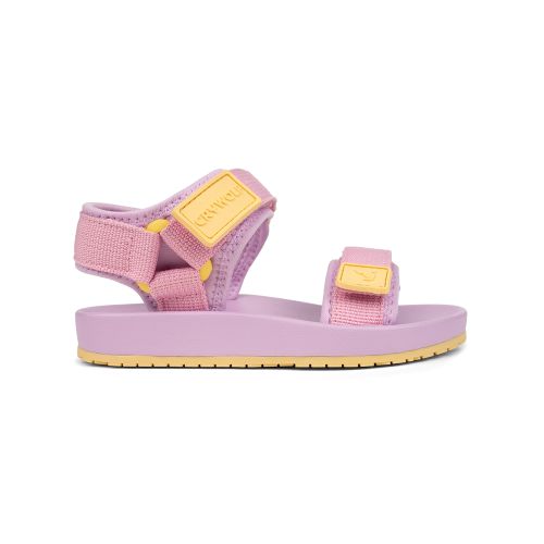 side view of the beach sandals in sugar plum