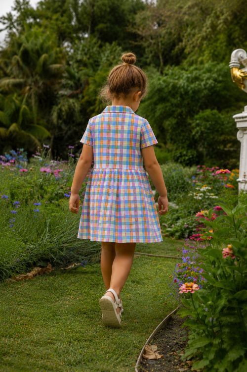 girl walking in dress
