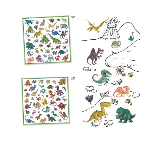 Incudes 2 sheets of the dinosaur stickers