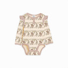 Frilly bodysuit in vintage teddies print